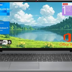 Ordinateur portable Lenovo IdeaPad 1 Home, écran FHD 15,6 pouces, processeur Intel Celeron Dual Core, 12 Go de RAM, 384 Go de stockage