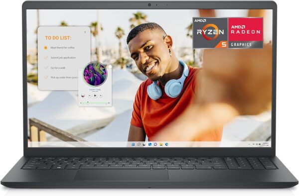 Ordinateur portable Dell Inspiron 15 3535 - Écran 15,6 pouces FHD (1920 x 1080), processeur AMD Ryzen 5 7520U, 8 Go de RAM DDR4, SSD 512 Go, carte graphique AMD Radeon, Windows 11